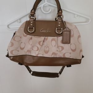 Coach Ashley Signature Satchel Brown/Gold